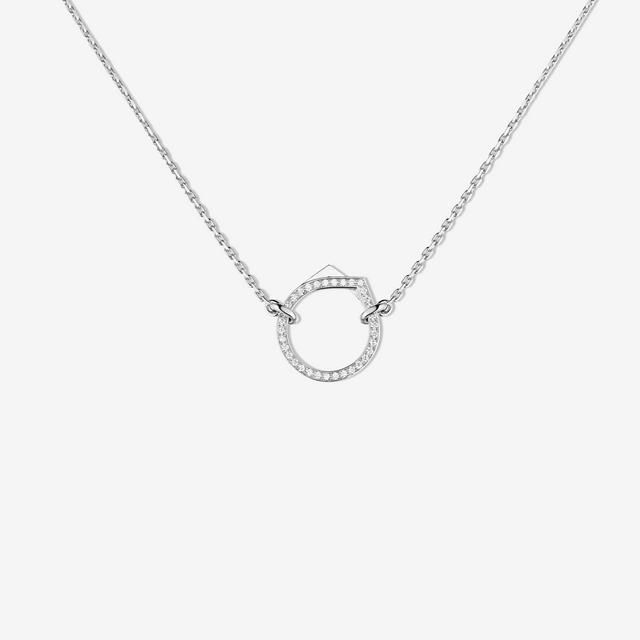 Pendant in white gold 18 carat paved with diamonds